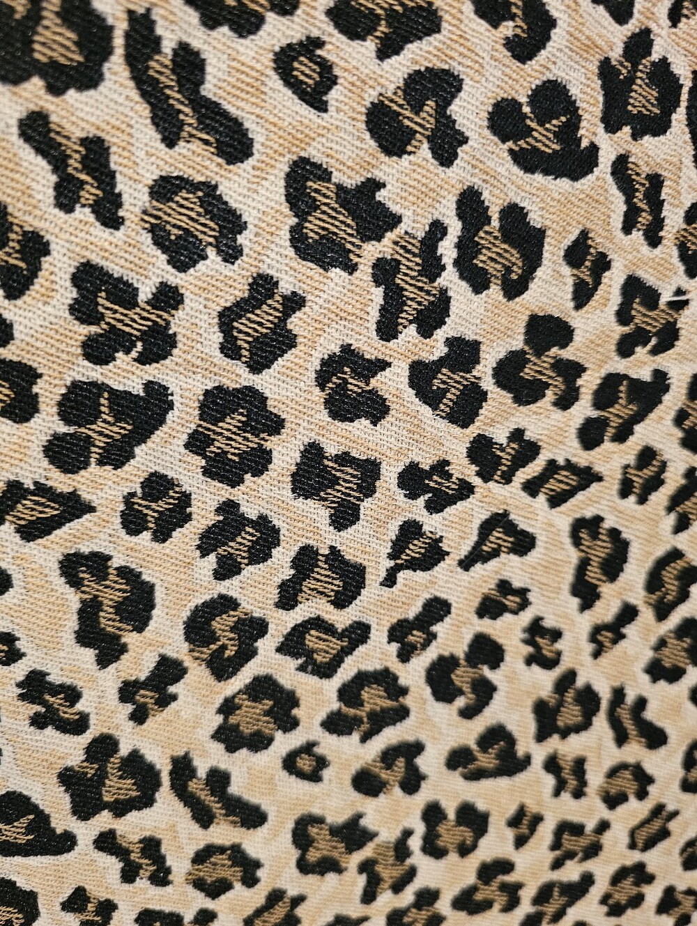 Vintage Reversible Woven Animal Print Table Runner 68" L x 13" W Black & Tan - Picture 3 of 6